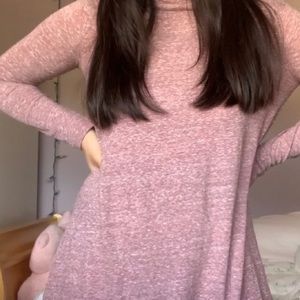 Pink speckled mock neck dress